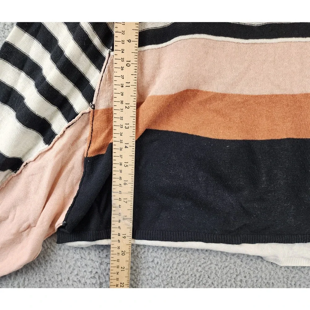 Free People Block Party Pullover Sweater Women's XS Black Pearl Combo Round Neck - Picture 9 of 15